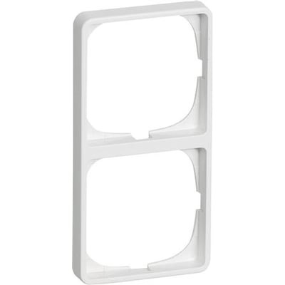 LK FUGA Baseline 50 ramme i hvid, designet til 2 moduler, viser dens vertikale orientering på hvid baggrund.