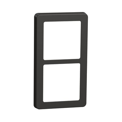 LK FUGA Base 63 design ramme i koksgrå, 2 modul med to åbninger til afbrydere eller stikkontakter.