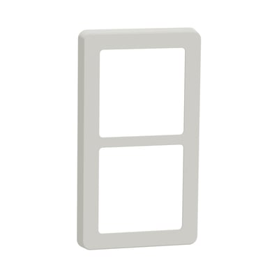 LK FUGA Base 63 design ramme i lysegrå, med plads til to moduler, vist forfra.