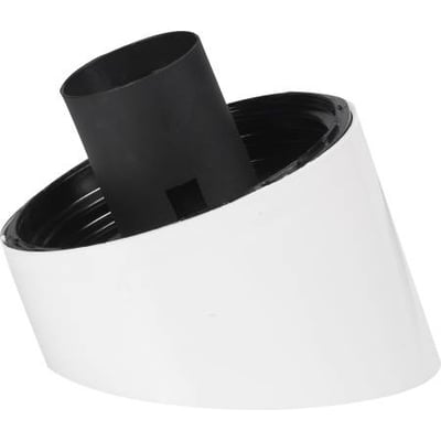 Thorn Lighting universal veggarmatur med hvitt, skrått armaturhus og synlig svart E27-sokkel.