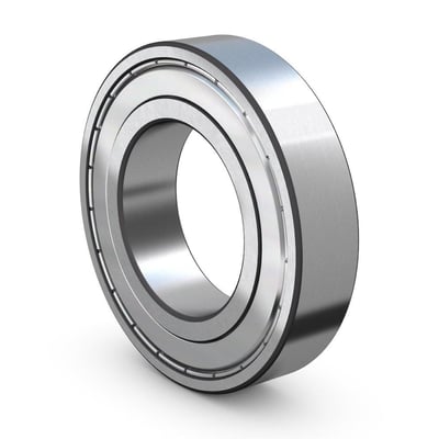 SKF 6214 sporkugleleje med en udvendig diameter på 125 mm og indvendig på 70 mm, vist på hvid baggrund.