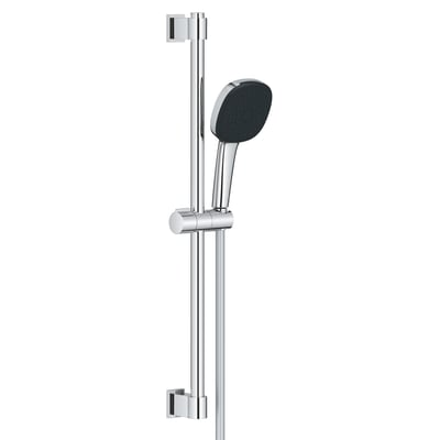 Grohe Vitalio Comfort 110 III brusesæt i skinnende krom med en 110mm rund håndbruser på en 600mm brusestang.