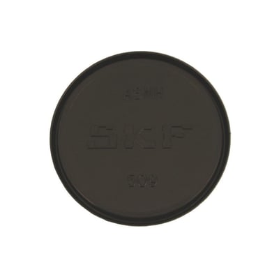 SKF ASNH 513-611 endedæksel i sort plast med præget SKF logo og modelnummer 509.