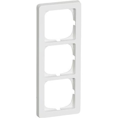 LK FUGA Baseline 63 ramme, 3 modul i hvid, vist lodret med tre åbninger til indsats.