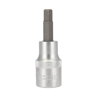 Tecos Bitstop Hex 7 x 65 mm står oppreist med synlig sekskantbit og rillet 1/2-tommestopp.
