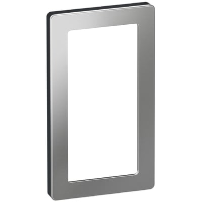 LK FUGA Pure designramme i stålmetal uden midtersprosse til 1x2 modul, med en ren og moderne metaloverflade.