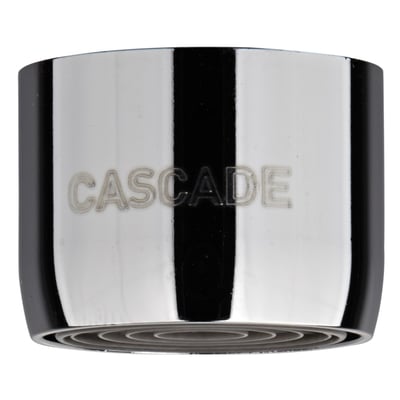 Grohe Mousseur med indvendigt gevind M 22 x 1, med 'CASCADE' præget på den skinnende krombelægning.