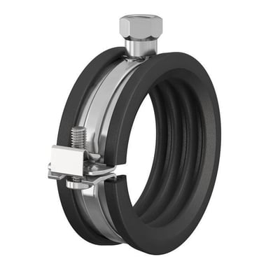 Flamco BSA rørophæng til 29-33 mm rør med M8/10 gevind, udstyret med lyddæmpende gummibånd.