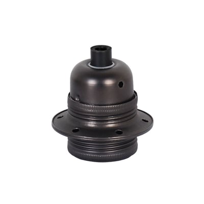 Halo Design Combi metalfatning E27 i sort metal med 6 cm diameter og højde, klar til montering.