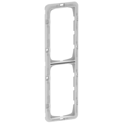 Grå teknisk monteringsramme fra LK FUGA i 2x2 modul størrelse, fremstillet af halogenfri plast.