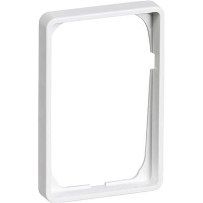 Lauritz Knudsen LK FUGA Baseline 50 ramme i hvid med antibakteriel overflade, set fra en vinkel.