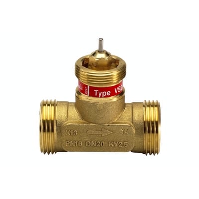 Danfoss VS2-20 2-vejs sædeventil i messing med udvendigt gevind, DN20 og Kvs 2,5.