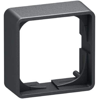 LK FUGA Baseline 50 forhøjet ramme i koksgrå med 1 modul og 21 mm dybde, præsenteret på hvid baggrund.