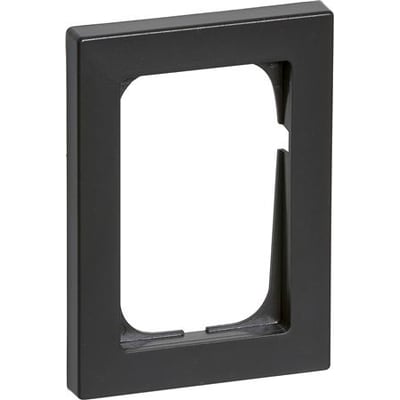 Lauritz Knudsen LK FUGA Baseline 68 ramme i koksgrå, 1½ modul symmetrisk, med bred kant til gamle trædåser.