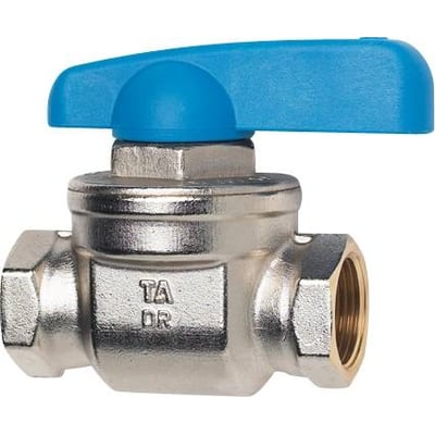 IMI kuglehane mf/mf med T-greb, 2" dimension, forniklet A-metal med blåt T-greb.