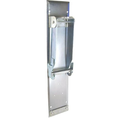 Tyrolit rulleholder i metal til 1 økonomirulle, måler 75x350mm, med monteringshuller og clips til rullen.
