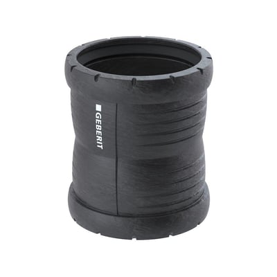 Geberit Silent-Pro skydemuffe i sort PP MX materiale med 50 mm diameter til afløb i bygninger.