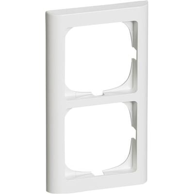 LK FUGA Softline 63 ramme i hvid, lodret design med plads til to 1-moduls indsatser.