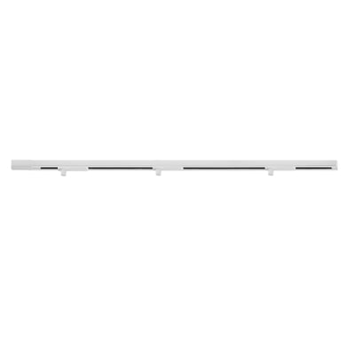 Enkel, hvid Nordic Aluminium Skagen lysskinne på 2 meter set fra siden, med integrerede pendelophæng.