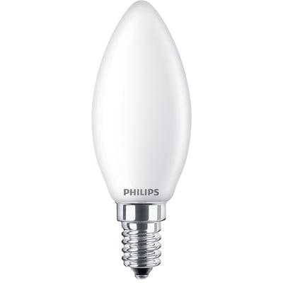 Philips CorePro LED kertepære med mat glas og E14-sokkel, 250 lumen og varmt hvidt lys.