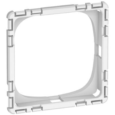 LK FUGA teknisk monteringsramme i hvid, 1 modul bredde, fremstillet af halogenfri plast og designet til Slim rammer.