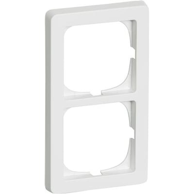 LK FUGA Baseline 63 ramme i hvid, 2-moduls lodret orientering, med plads til to 1-moduls indsatser.