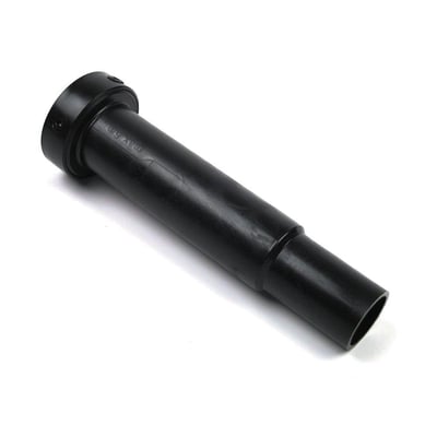 Geberit 75 mm sort PEH langmuffe fotograferet fra siden på hvid baggrund, viser indvendige markeringer for vinkel.