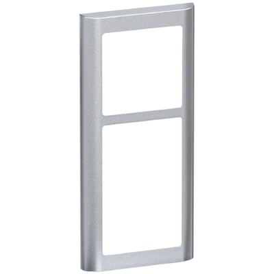 LK FUGA Soft 63 lodret designramme i stålmetallic med plads til 2½ modul og teknisk monteringsramme.