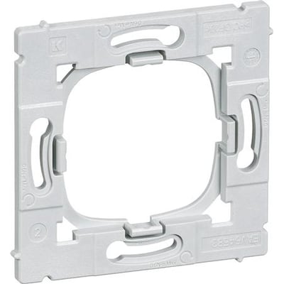 Lauritz Knudsen FUGA CE60 adapterramme i lysegrå plast, designet til 1 modul indsats i europadåse.