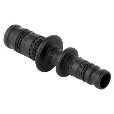 Geberit Mepla samling preskobling i PVDF, med en ende på 32 mm og en anden på 20 mm.