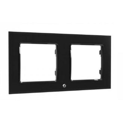 Shelly Wall Frame 2 Modul i sort farve, med plads til to moduler, perfekt til smart home installationer.