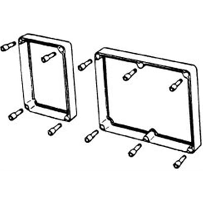 Illustration af Fibox EKTZR mellemramme og dens forbundet med skruer og stifter.