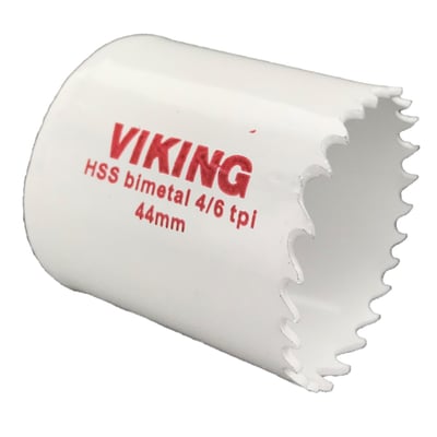Viking bimetal hulsav med 44 mm diameter og 38 mm skæredybde, HSS 8% cobolt med variabel fortanding.