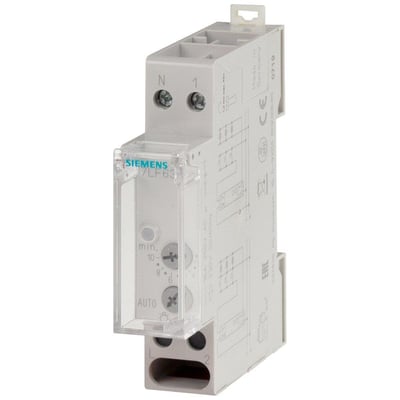 Siemens elektronisk trappeautomat 7LF63 til 230V med 1 NO kontakt og 16A 250V specifikationer.