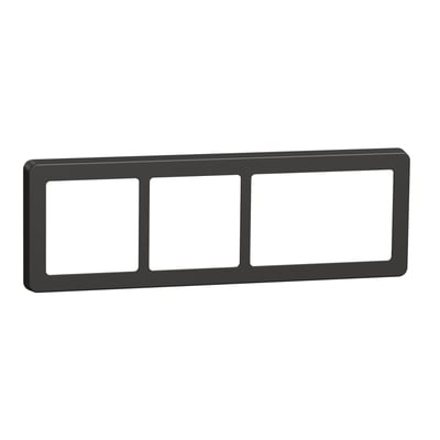 LK FUGA Base 63 designramme med 3 moduler i koksgrå, viser åbningen til indsatsen.