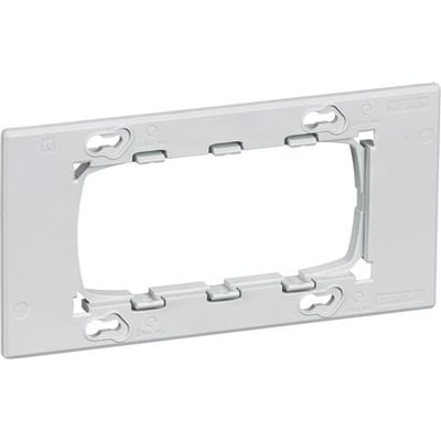 Lauritz Knudsen FUGA CE60 adapterramme i lysegrå, designet til 1x2 modul og europadåser.