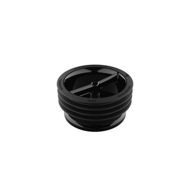 Green Drain vandlås fra siden, vist på en hvid baggrund med detaljerede mærkater, der angiver produktets specifikationer.