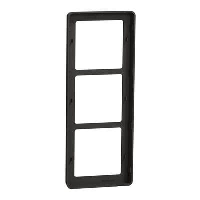 LK FUGA Base 63 designramme i koksgrå med plads til 3 moduler, vist fremadrettet med hvid baggrund.