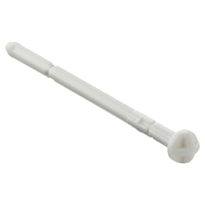 Geberit trykstang til Twinline indbygningscisterne, fremstillet af hvid plast med en riflede overflade og en rund ende.