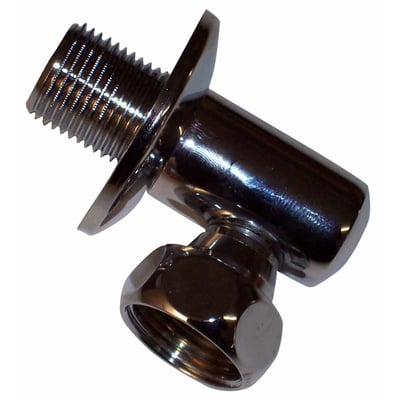 CMA Armatur vinkelforskruning med afspærring til 3/4" tilslutning i blank forkromet metal, vist på hvid baggrund.