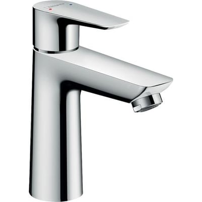 Hansgrohe Talis E 110 håndvaskarmatur i skinnende krom med ComfortZone 110 og 112 mm fremspring.