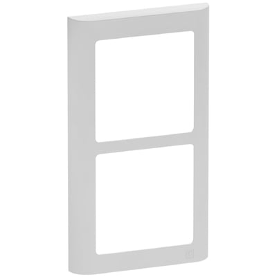 LK FUGA Soft 63 designramme i lysegrå til to moduler, lodret monteret med bløde afrundede kanter.