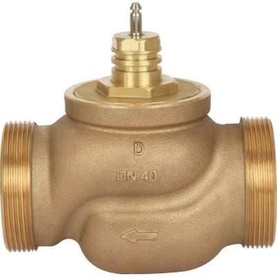 Danfoss 2-vejs sædeventil VRB 2, DN15, med indvendigt og udvendigt gevind i rødgods.