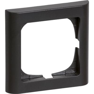 LK FUGA Softline 63 ramme i koksgrå, 1 modul bred og høj, vist forfra på hvid baggrund.