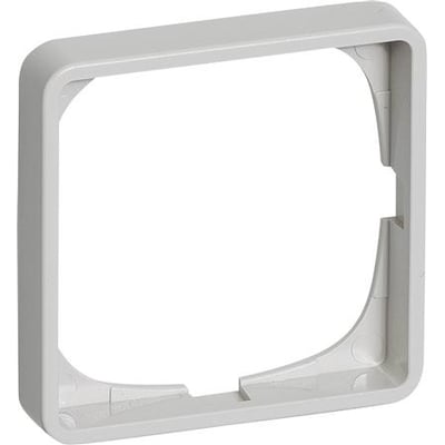 LK FUGA Baseline 50 ramme i lysegrå, en modul bred og høj, med rene lige kanter for montering af el-indsats.