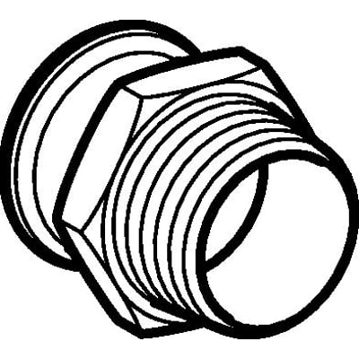 Geberit Mapress 22 mm overgang muffe/nippel i kobber med 3/4" gevind, vist som en sort-hvid skitse.