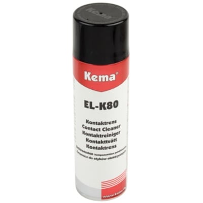 Kema EL-K80 kontaktrens sprayflaske på 500 ml, effektiv til print og elektriske komponenter.