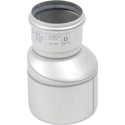 Blücher EuroPipe excentrisk overgang i rustfrit syrefast stål (AISI 316L), Ø110 x Ø160 mm.