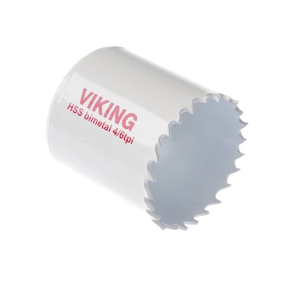 Viking HSS-bimetall hullsag på 60 mm med synlige tenner og rød Viking-tekst på den hvite sagkransen.
