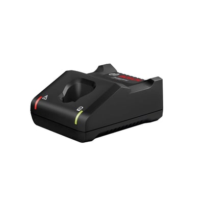 Bosch GAL 12V-40 Professional 12V lader i sort plastik med røde og grønne indikatorlamper og Bosch logo tydeligt synligt.